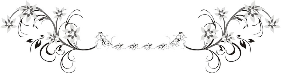 Wall Mural - Fragment of floral ornament for frame. Vector