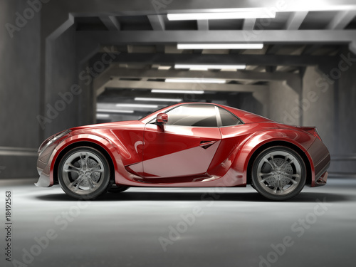 Obraz w ramie Red sport car