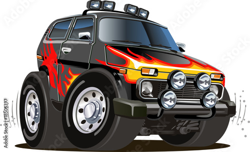 Dekostoffe - Vector cartoon jeep (von Mechanik)