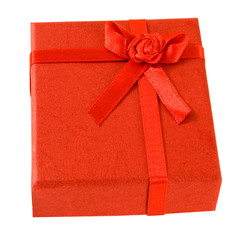 red gift box with ribbon