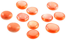Perles Orange Verre Décoration Fond Blanc