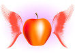 Flying red apple