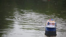 Radio Control Model Boat Running On Water