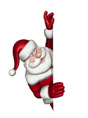 santa looks over an edge
