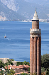 Wall Mural - close up shot of Yivli minaret in Antalya,Turkey