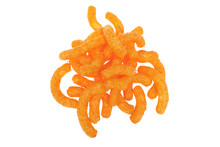 Cheese Puffs On White Background