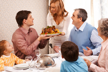 Wall Mural - Family dinner