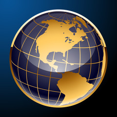 glossy image of an earth