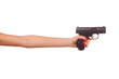Woman's hand with a gun
