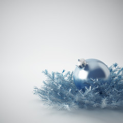 Christmas ball of gentle blue color