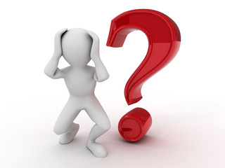 Poster - Men with question