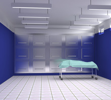 Morgue With Blue And White Walls