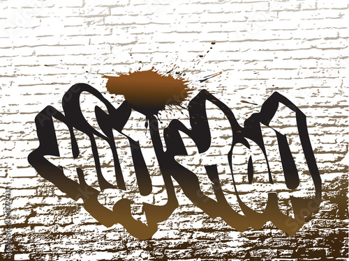 Naklejka ścienna Hip-hop graffiti text on the wall