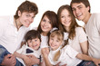 © Gennadiy Poznyakov - Happy family care children. Isolated.