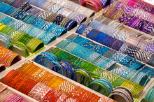 Colourful Bangles On A Market Stall
