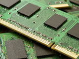 Fototapeta  - Detail of a stack of so-dimm memory modules