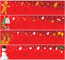 Four Horizontal Christmas Banners.