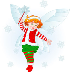 Canvas Print - Christmas baby fairy