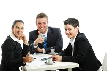 Poster - Businesspeople having coffee break