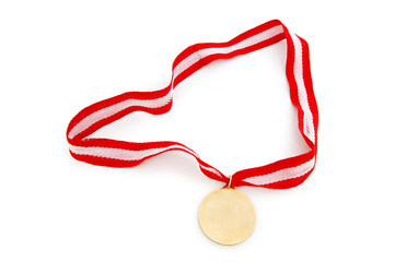 Wall Mural - golden medal isolated on the white background