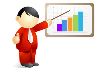 Wall Mural - Business person - presenting a progressive chart