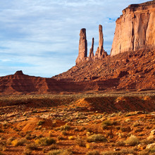 Three Sisters Butte In Monument Valley