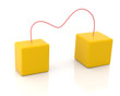 © Andrey Kudrin - Two yellow connected boxes isolated on whtie