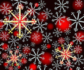 Sticker - snowflakes, vector background