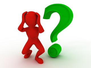 Poster - Men with question