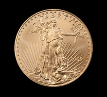 Close Up Of The Liberty Side Of A Gold Coin