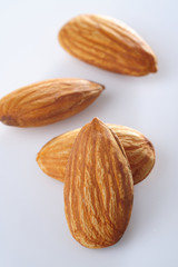 almond seed on white background