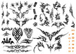 vector illustration tattoo design mega set