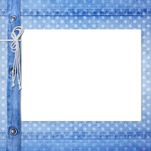 Abstract Blue Jeans Background With Rivet For Design
