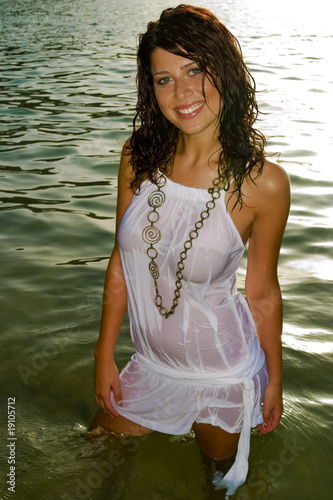 sexy girl in white dress