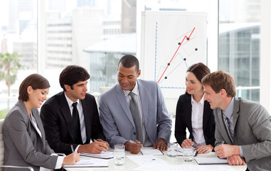 Wall Mural - Smiling business people showing diversity