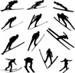 ski jumping silhouette - vector