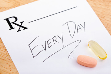 Prescription which says Every Day with two vitamins