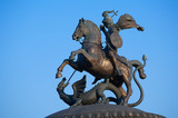 Fototapeta Do akwarium - Statue of St. George, patron of Moscow, Manezh square