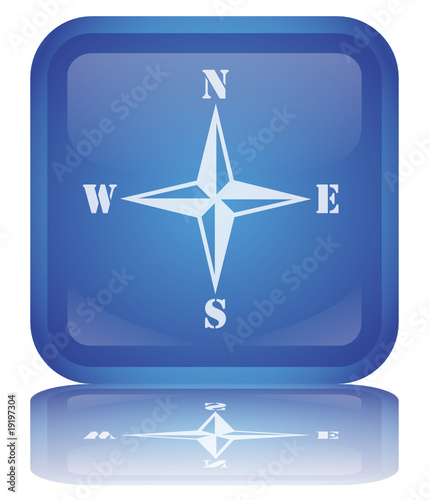 Compass Wind Rose Button Directions Gps North South East West
