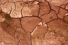Clay Dried Red Soil Cracked Texture Background