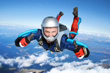 Skydiver Falls Through The Air