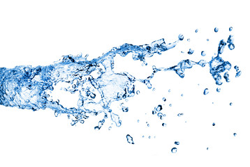 Wall Mural - water splash with bubbles isolated on white