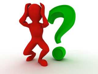 Poster - Men with question