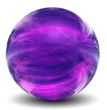 canvas print picture - 3d purple glass sphere isolated on white background
