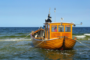 Wall Mural - Fischkutter am Strand - fishing cutter on the beach 25