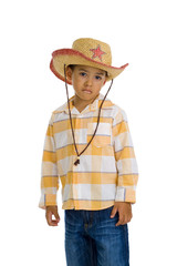 Wall Mural - young, cute boy with cowboy hat