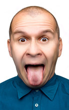 Adult Man Sticking Tongue Out