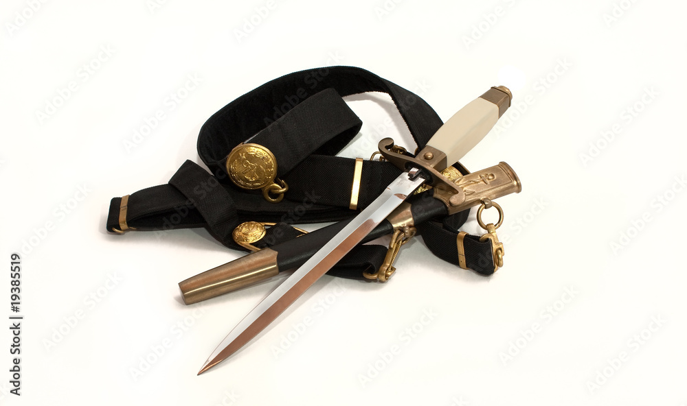 officer's dagger on an isolated white background Stock Photo | Adobe Stock
