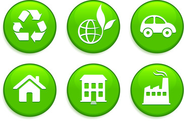 Wall Mural - Green Environmental Buttons