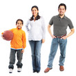 © Monart Design - Small family of three full body portrait isolated